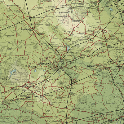 Ancienne carte OS de Liverpool et Manchester par Bartholomew, 1901 : Mersey, collines des Pennines, parc national du Peak District, Chester, chemins de fer 