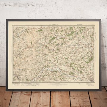 Alte Ordnance Survey-Karte, Blatt 80 - Kington, 1925: Leominster, Hereford, Presteigne, Hay-on-Wye, New Radnor 