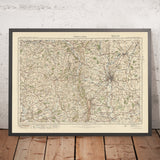 Carte Old Ordnance Survey, feuille 81 - Worcester, 1925 : Droitwich Spa, Bromyard, Tenbury Wells, Pershore, Malvern Hills AONB