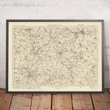 Alter Ordnance Survey Karte, Blatt 82 - Stratford on Avon, 1925: Warwick, Royal Leamington Spa, Redditch, Evesham, Alcester 