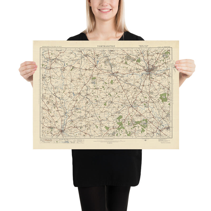 Old Ordnance Survey Map, Sheet 83 - Northampton, 1925: Banbury, Daventry, Towcester, Wolverton, Silverstone