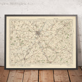 Mapa de Old Ordnance Survey, hoja 85 - Cambridge, 1925: Royston, Saffron Walden, Newmarket, Haverhill, Cambourne