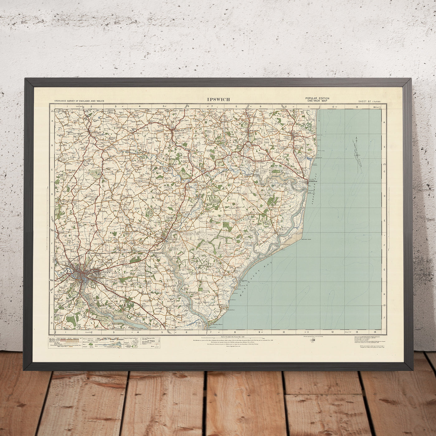 Old Ordnance Survey Map, Sheet 87 - Ipswich, 1925: Saxmundham, Aldeburgh, Leiston, Woodbridge, Suffolk Coast & Heaths AONB