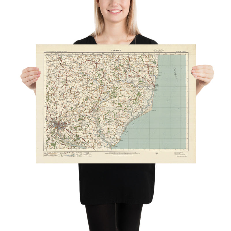 Old Ordnance Survey Map, Sheet 87 - Ipswich, 1925: Saxmundham, Aldeburgh, Leiston, Woodbridge, Suffolk Coast & Heaths AONB