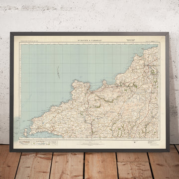 Alte Ordnance Survey-Karte, Blatt 88 - St. Davids & Cardigan, 1925: Fishguard, Newport, Letterston, Ramsey Island und Pembrokeshire Coast National Park 