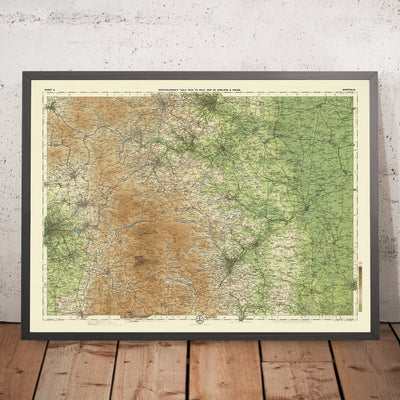 Old OS Map of Sheffield, Yorkshire by Bartholomew, 1901: Peak District, River Don, Leeds, Manchester, Worksop