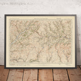 Alter Ordnance Survey Karte, Blatt 90 - Brecon & Llandovery, 1925: Llangadog, Llanwrda, Glanaman, National Showcaves Centre for Wales, Bannau Brycheiniog Nationalpark 
