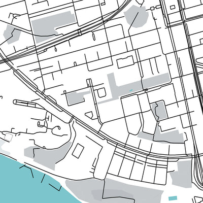 Mapa moderno de la ciudad de Södermalm, Suecia: Ayuntamiento, Globe Arena, Museo ABBA, Djurgården, Skansen