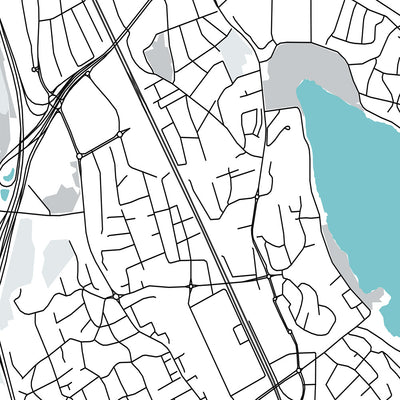 Mapa moderno de la ciudad de Sollentuna, Suecia: Sollentuna, Tureberg, Häggvik, E4, E18
