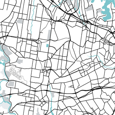 Mapa moderno de la ciudad de Sydney, Australia: CBD, Opera House, Harbour Bridge, Bondi Beach, The Rocks