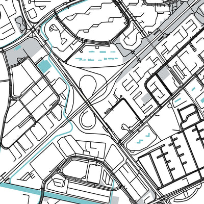 Modern City Map of Tampines, Singapore: Our Tampines Hub, Tampines Mall, Eco Green, Regional Library, Central Park