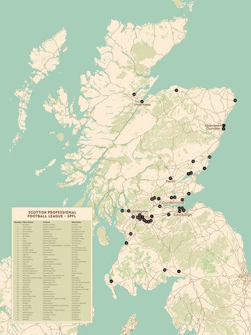 Scottish Professional Football League (SPFL) 2026: All 42 Clubs, Grounds & Nicknames Mapped (Copy)