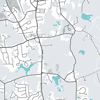 Moderne Stadtkarte von Hingham, MA: Hingham Harbor, World's End, Bare Cove Park, Whitney und Thayer Woods, The Old Ship Church 