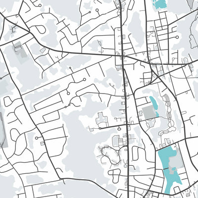 Modern City Map of Abington, MA: Abington Town Hall, Abington Public Library, Route 18, Route 27, Route 58