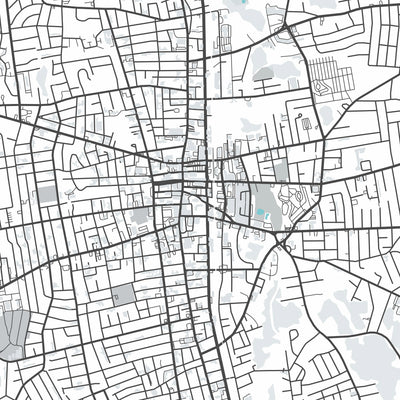 Mapa de la ciudad moderna de Brockton, MA: Estadio Campanelli, Museo Fuller, Colegio Comunitario, Hospital de Brockton, Westgate Mall 