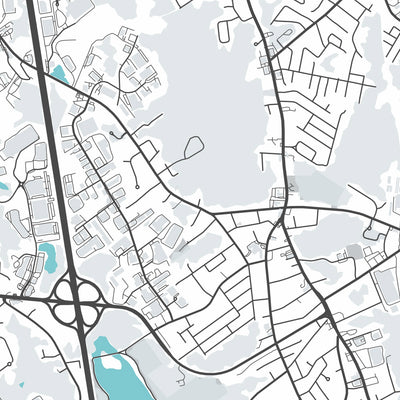 Mapa moderno de la ciudad de Avon, MA: Ayuntamiento de Avon, Biblioteca pública de Avon, Christ Church, MA-28, MA-106