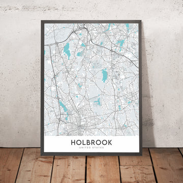 Moderne Stadtkarte von Holbrook, MA: Holbrook Historical Society und Museum, Holbrook Town Forest, Holbrook Bog, Route 139, Route 24 