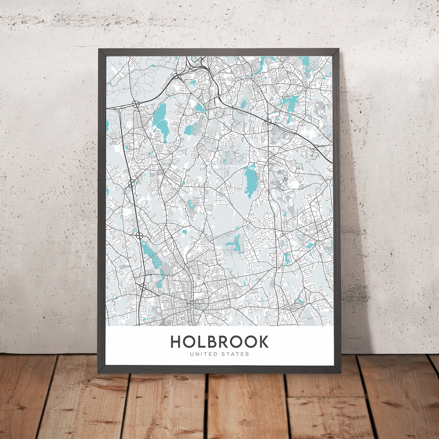 Modern City Map of Holbrook, MA: Holbrook Historical Society and Museum, Holbrook Town Forest, Holbrook Bog, Route 139, Route 24