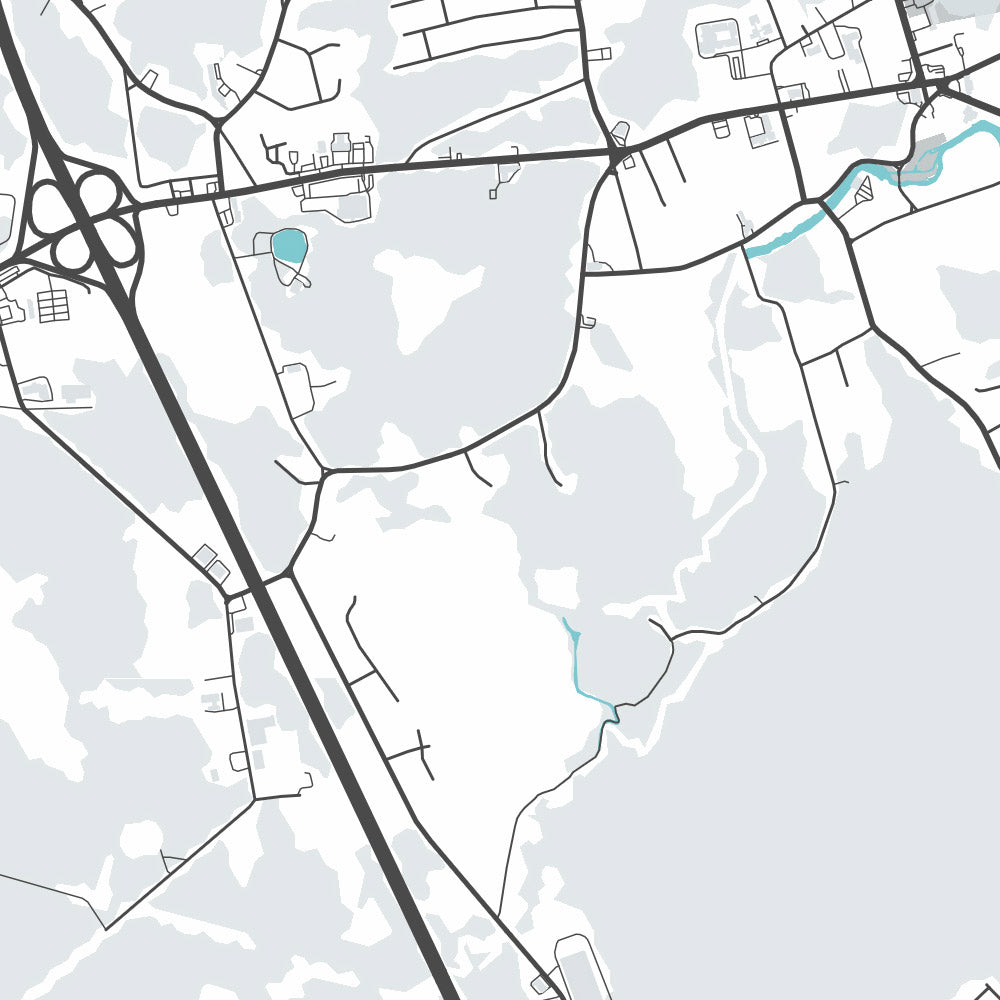 Mapa de la ciudad moderna de West Bridgewater, MA: Universidad Estatal, Bridgewater Common, Sociedad Histórica, Antiguo Ayuntamiento, Iglesia Congregacional 