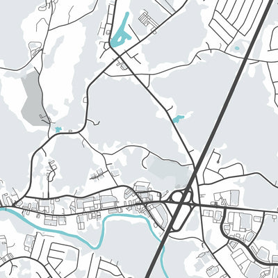 Mapa moderno de la ciudad de Raynham, MA: Raynham Center, Raynham Hall, Raynham Park, Ruta 138, Ruta 24
