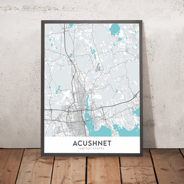 Mappa della città moderna di Acushnet, MA: Centro di Acushnet, Acushnet Nord, Acushnet Sud, Acushnet Est, Acushnet Ovest 