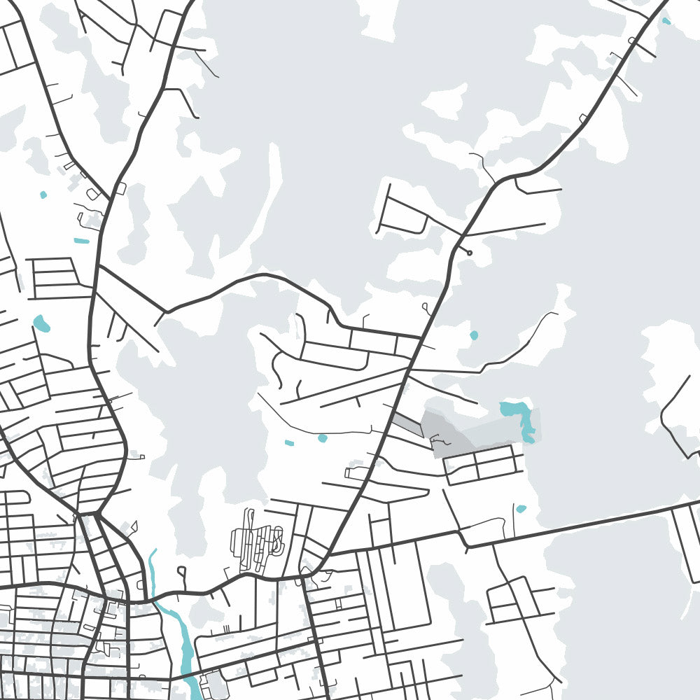Plan de la ville moderne d'Acushnet, MA : Acushnet Center, North Acushnet, South Acushnet, East Acushnet, West Acushnet
