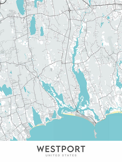 Modern City Map of Westport, Massachusetts: Horseneck Beach, Westport Town Hall, Westport Public Library, Westport Historical Society, The Point