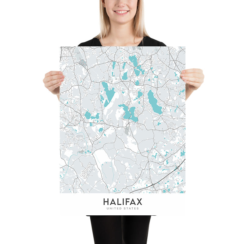 Plan de la ville moderne d'Halifax, MA : lieu historique national de la Citadelle d'Halifax, parc Point Pleasant, Peggy's Cove, horloge de la vieille ville, Province House