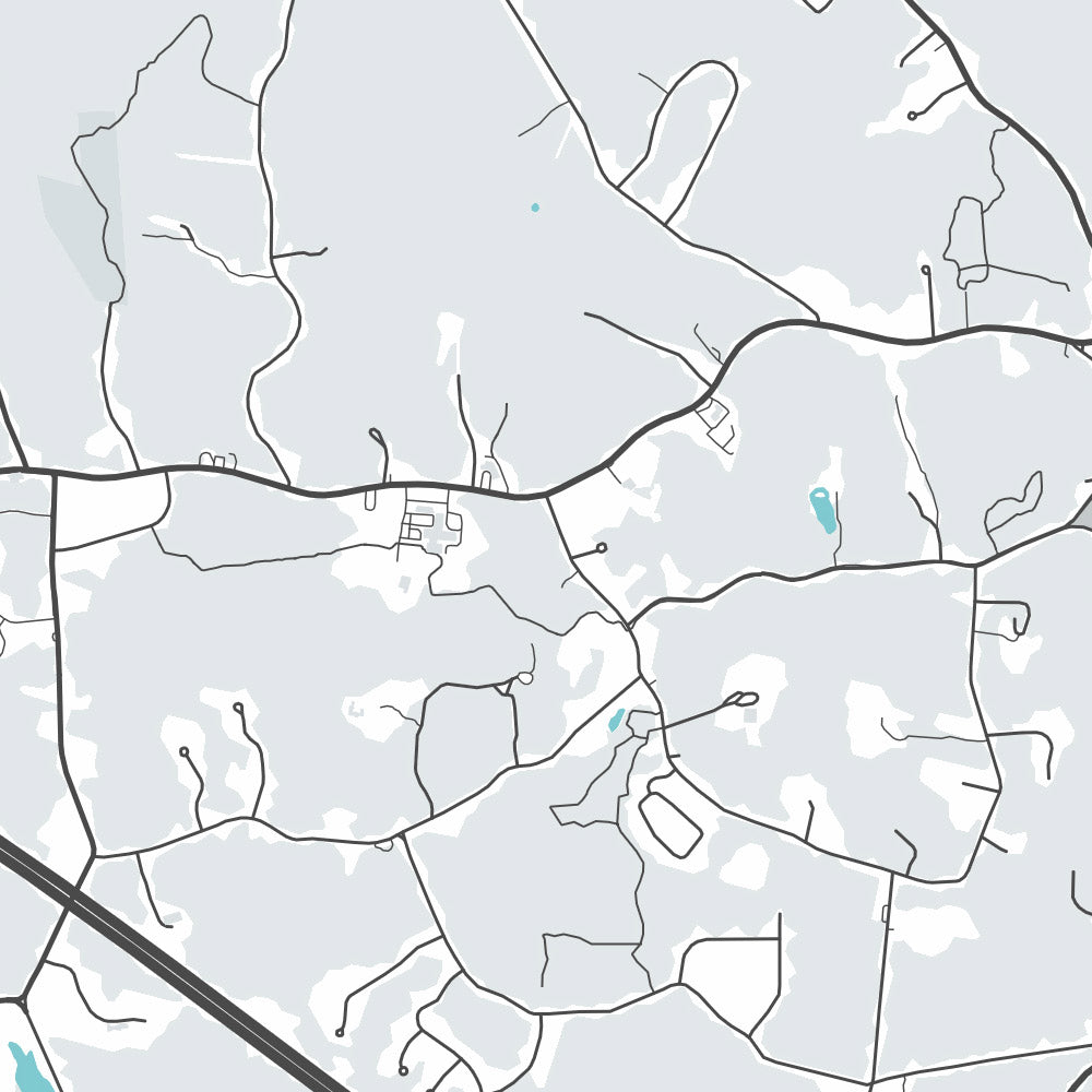 Moderne Stadtkarte von Norwell, MA: Norwell Zentrum, North River, South River, Indian Head River, Jacobs Pond 