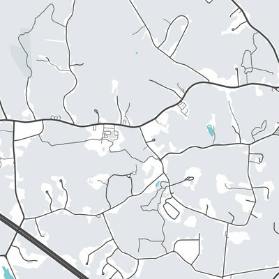 Moderne Stadtkarte von Norwell, MA: Norwell Zentrum, North River, South River, Indian Head River, Jacobs Pond 