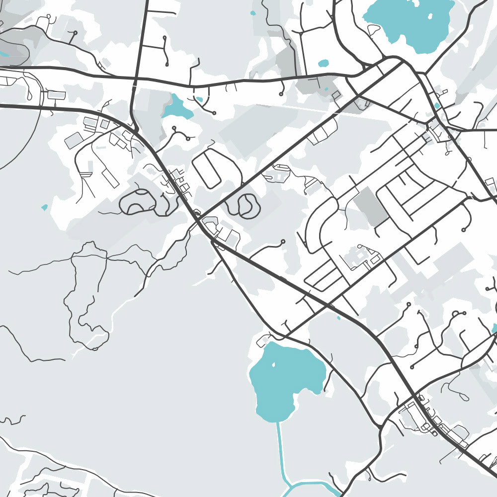 Moderne Stadtkarte von Cohasset, MA: Cohasset Village, Sandy Cove, Jerusalem Road, King Street, North Main Street 