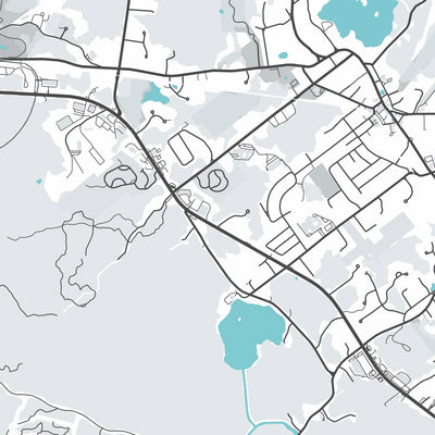 Moderne Stadtkarte von Cohasset, MA: Cohasset Village, Sandy Cove, Jerusalem Road, King Street, North Main Street 
