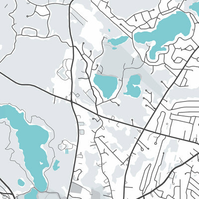 Modern City Map of Falmouth, MA: Falmouth Harbor, Nobska Point, Oceanographic Institution, Marine Laboratory, Falmouth Heights