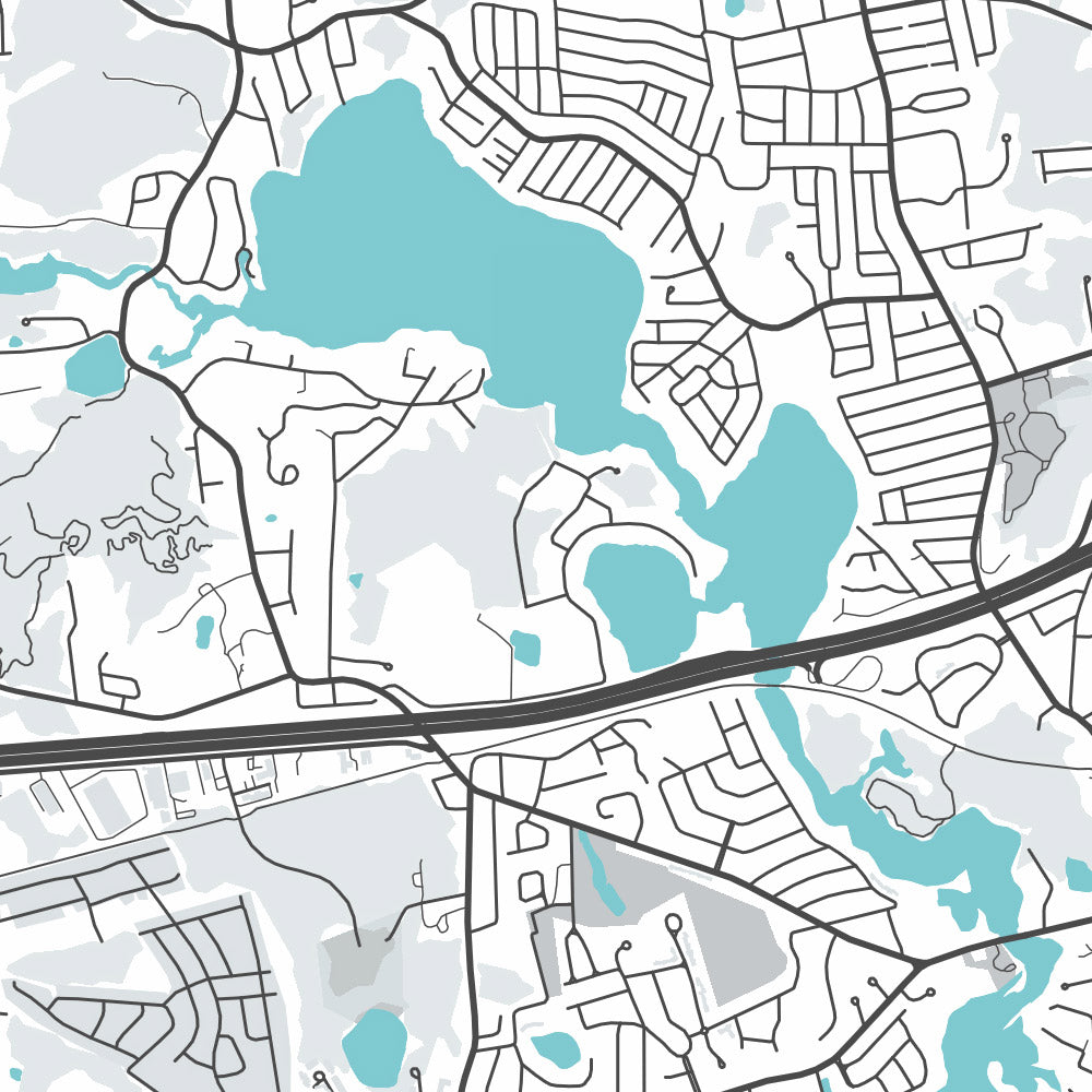 Plan de la ville moderne de Dennis, MA : Dennis Village, East Dennis, Dennis Port, West Dennis, South Dennis