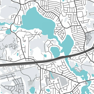 Plan de la ville moderne de Dennis, MA : Dennis Village, East Dennis, Dennis Port, West Dennis, South Dennis