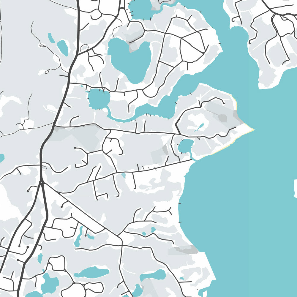 Plan de la ville moderne d'Orléans, MA : Nauset Beach, Skaket Beach, Rock Harbor, Pleasant Bay, Cape Cod National Seashore