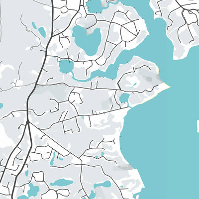 Plan de la ville moderne d'Orléans, MA : Nauset Beach, Skaket Beach, Rock Harbor, Pleasant Bay, Cape Cod National Seashore