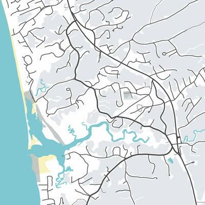 Modern City Map of Truro, MA: Truro Center, North Truro, South Truro, East Truro, West Truro
