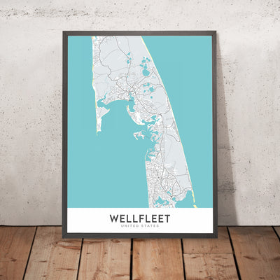 Moderne Stadtkarte von Wellfleet, Massachusetts: Wellfleet-Hafen, Duck Harbor, Chequessett Neck, Billingsgate Island, Indian Neck 