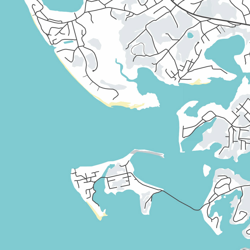 Moderne Stadtkarte von Wellfleet, Massachusetts: Wellfleet-Hafen, Duck Harbor, Chequessett Neck, Billingsgate Island, Indian Neck 