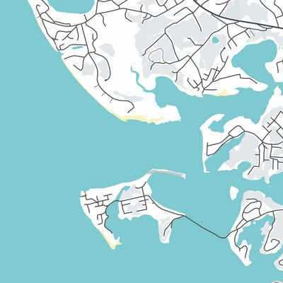 Moderne Stadtkarte von Wellfleet, Massachusetts: Wellfleet-Hafen, Duck Harbor, Chequessett Neck, Billingsgate Island, Indian Neck 