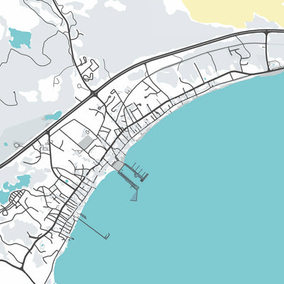 Moderne Stadtkarte von Provincetown, MA: Pilgerdenkmal, Race Point Beach, Herring Cove Beach, Long Point Lighthouse, Route 6 