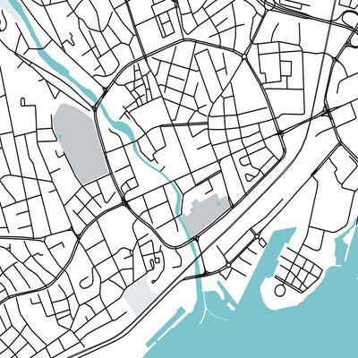 Moderne Stadtkarte von Västerås, Schweden: Schloss, Kathedrale, Konzertsaal, Universität, Zoo 