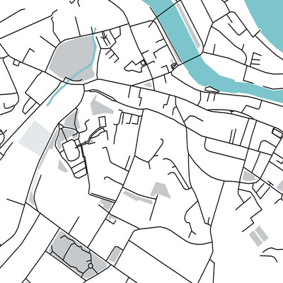 Mapa moderno de la ciudad de Wicklow, Irlanda: Montañas de Wicklow, Valle de Glendalough, Lago Tay, Lago Dan, Embalse de Vartry 