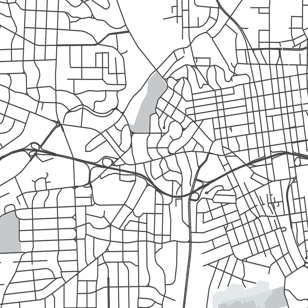 Modern City Map of Winston-Salem, NC: Ardmore, Reynolda, Hanes Mall, Wake Forest University, I-40