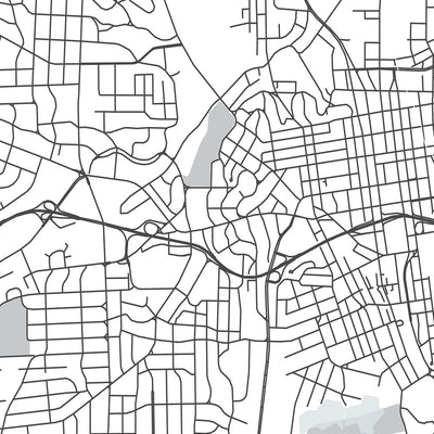 Modern City Map of Winston-Salem, NC: Ardmore, Reynolda, Hanes Mall, Wake Forest University, I-40
