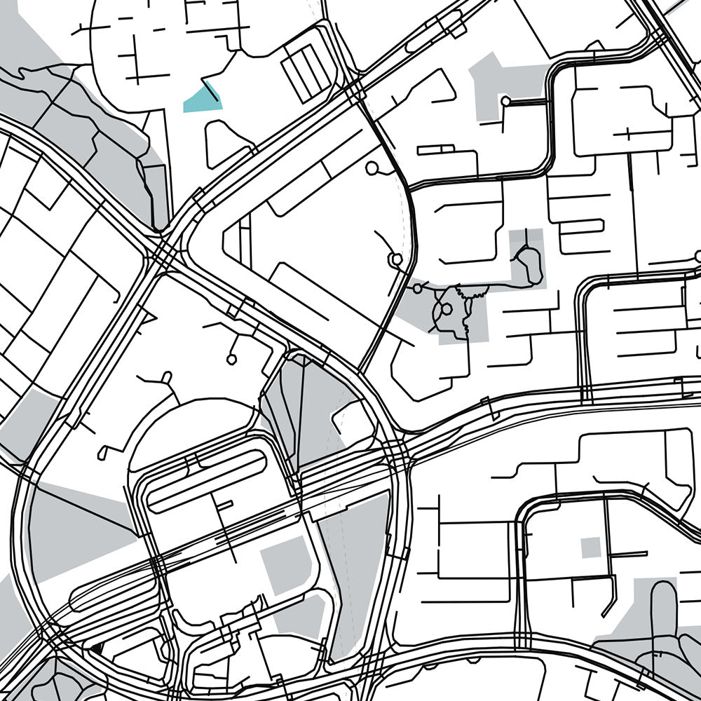 Modern City Map of Woodlands, Singapore: Republic Polytechnic, Waterfront Park, Admiralty Park,  Health Campus, Singapore Sports School