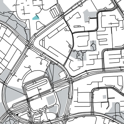 Modern City Map of Woodlands, Singapore: Republic Polytechnic, Waterfront Park, Admiralty Park,  Health Campus, Singapore Sports School