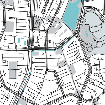 Modern City Map of Yishun, Singapore: Khoo Teck Puat Hospital, Northpoint City, Lower Seletar Reservoir, Yishun Park, SAFRA Club