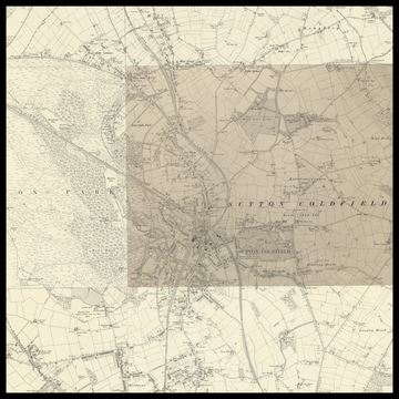 Mappa antica personalizzata di Royal Sutton Coldfield 